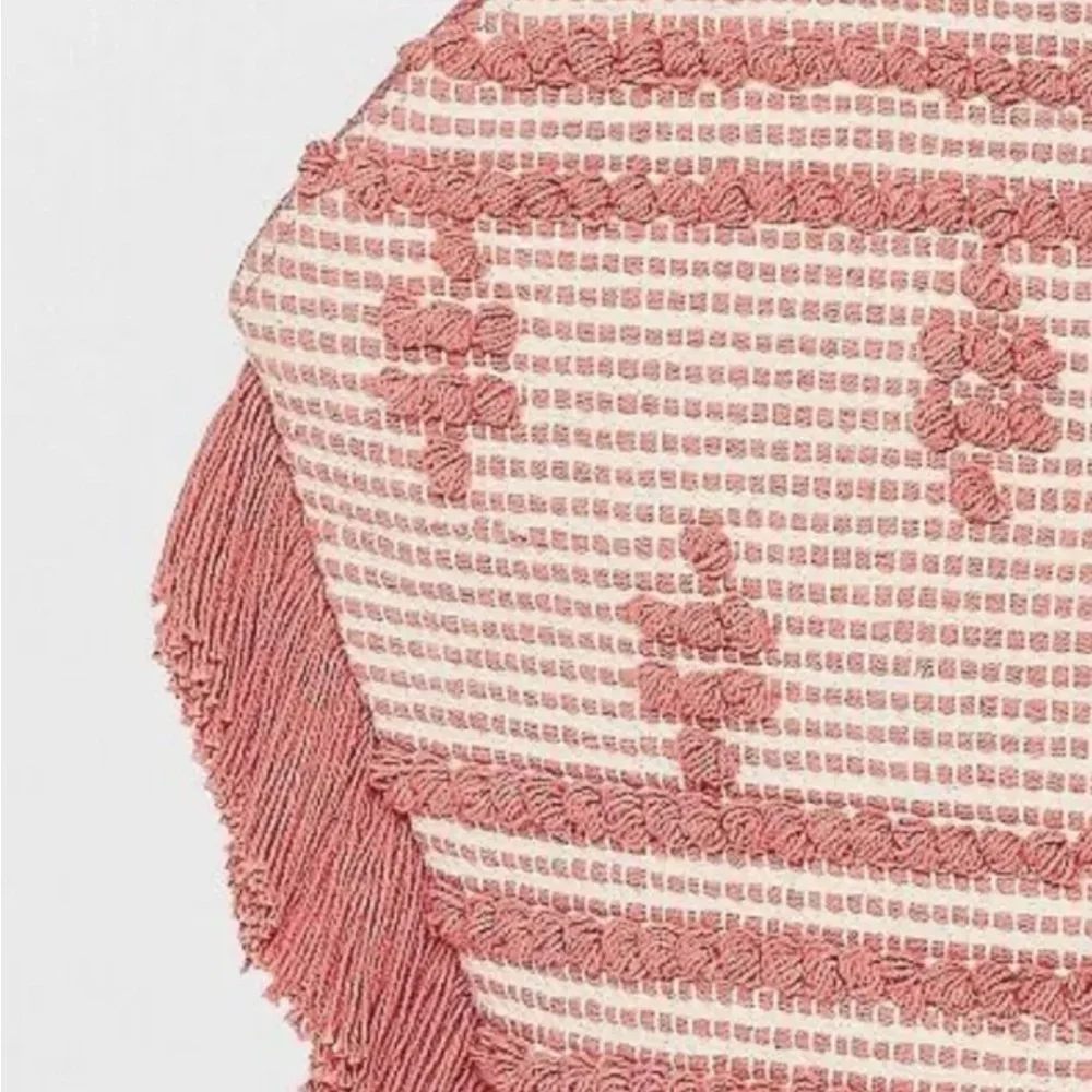 Shade & Shore Pink Straw Fringe Beach Tote Handbag